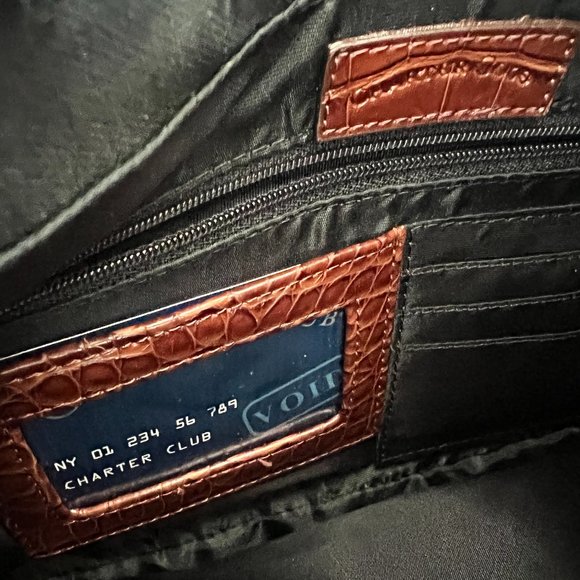 CHARTER CLUB Classic Shoulder Bag in Faux Crocodile NWOT - Picture 2 of 8